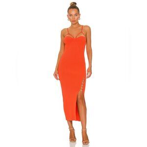 NICHOLAS Jules Ribbed Knit Dress, Revolve, Wallflower-Orange, NWT, Size S